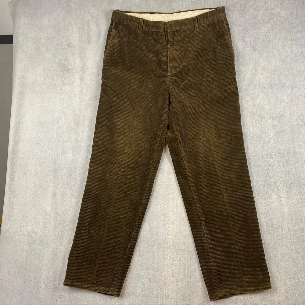 Baracuta Brown Flat Front Corduroy Pants in men's size 38x32 (actual 38x31)